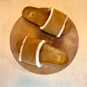 *NWT BEEK | Gallito Shearling Slide Sandal SN 162726 in Almond Size 5
